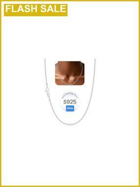 925 Sterling Silver 1.3mm Box Chain Necklace Women 16 Inch